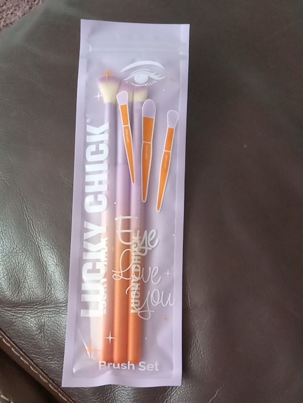 Lucky Chick Eye Brush Set - Purple and Orange